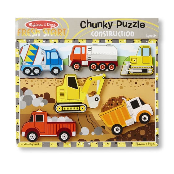 Melissa and Doug Wooden Puzzles Melissa and Doug Construction Chunky Puzzle