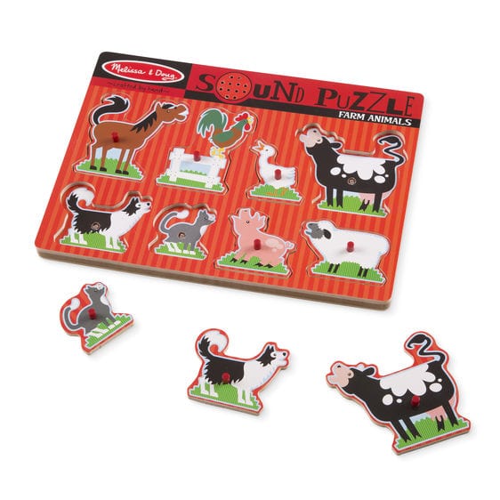 Melissa and Doug Wooden Puzzles Melissa and Doug Farm Animals Sound Puzzle – 8pc