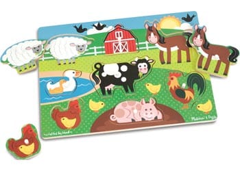 Melissa and Doug Wooden Puzzles Melissa and Doug Farm Peg Puzzle