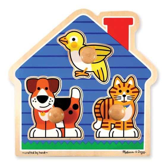 Melissa and Doug Wooden Puzzles Melissa and Doug House Pets Jumbo Knob Puzzle 3 Piece