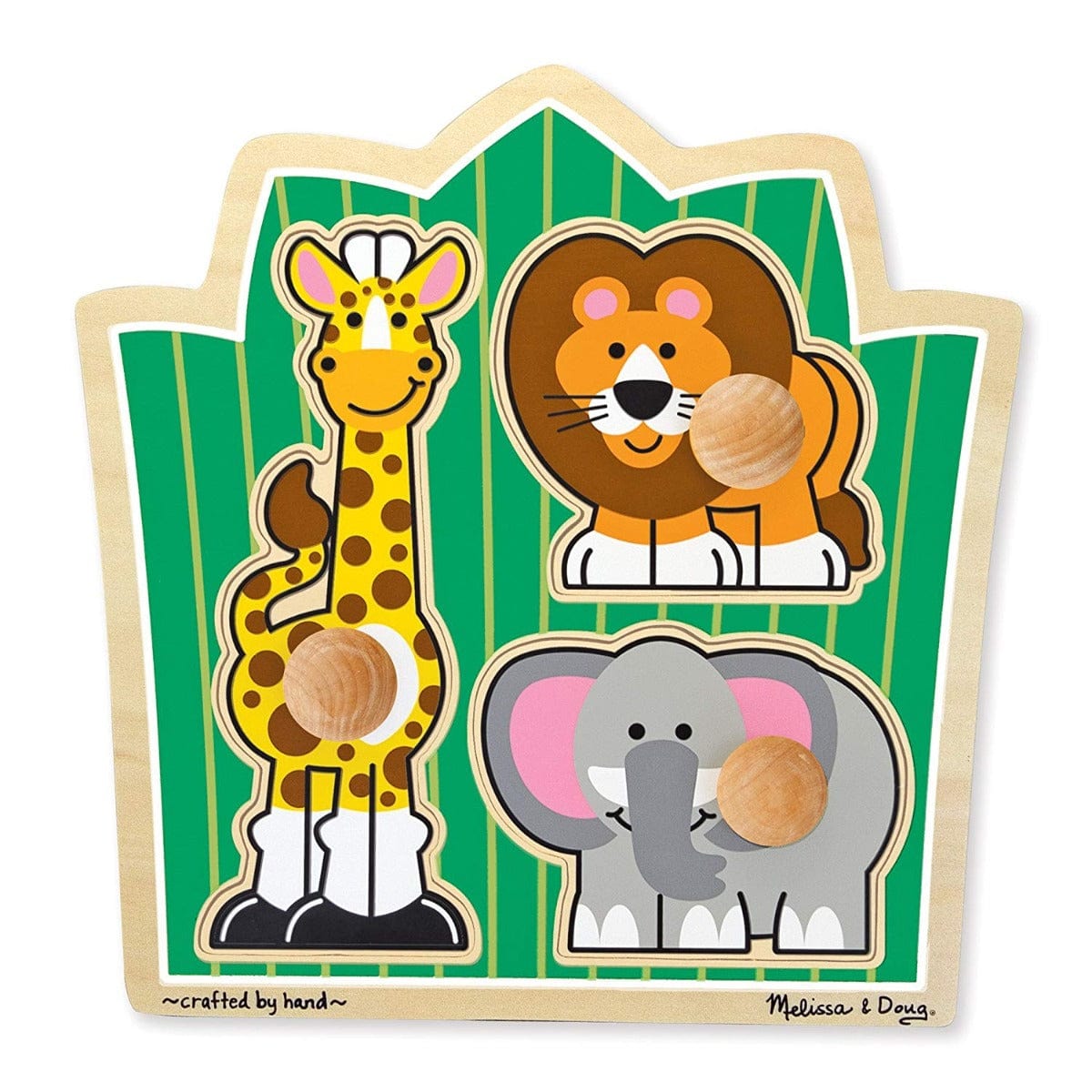 Melissa and Doug Wooden Puzzles Melissa and Doug Jungle Friends Knob Puzzle 3 Piece