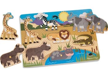 Melissa and Doug Wooden Puzzles Melissa and Doug Safari Peg Puzzle