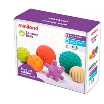 Miniland Blocks Miniland Aptitude Eco Sensory Natural Rubber Balls, 6 pcs