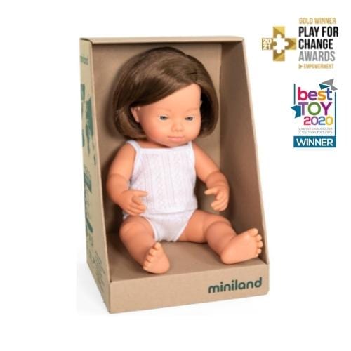 Miniland Dolls and Accessories Miniland Doll - Anatomically Correct Baby Caucasian Girl with Down syndrome