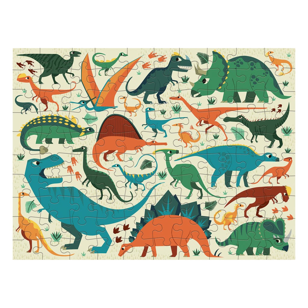 Mud Puppy Floor Puzzles Mudpuppy 100 Pc Double-Sided Puzzle – Dinosaur Dig