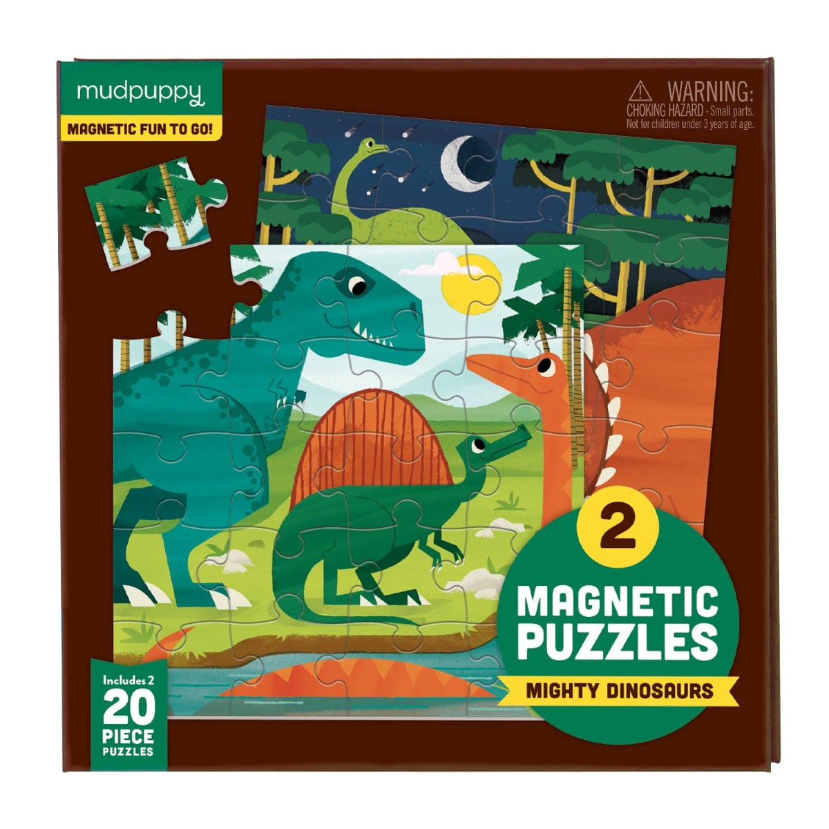 Mud Puppy Magnetic Puzzles Magnetic Puzzle - Dinosaurs 20 Pieces