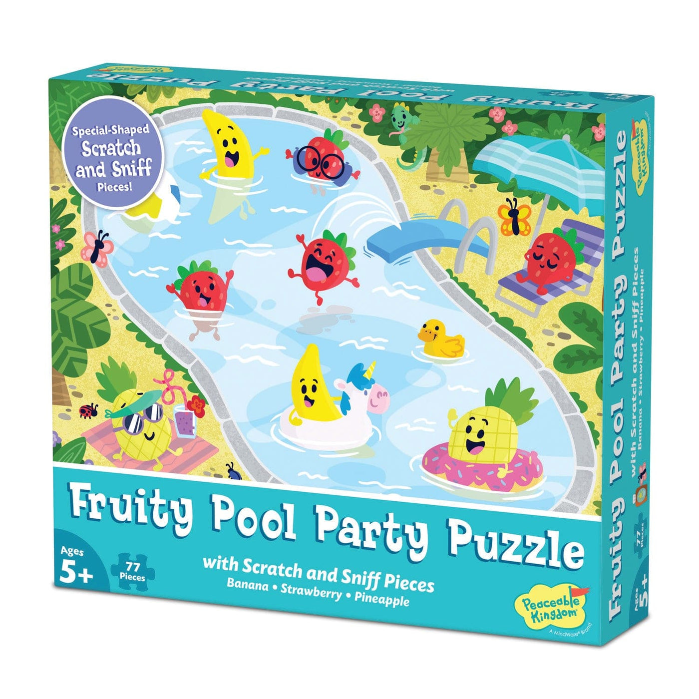 Peaceable Kingdom Floor Puzzles Peaceable Kingdom 70+ pc Scratch & Sniff Puzzle - Fruity Pool Party