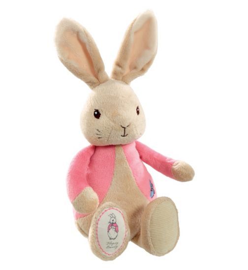 Peter Rabbit Teddies, Bunnies & Cute Critters Flopsy Plush with Rattle