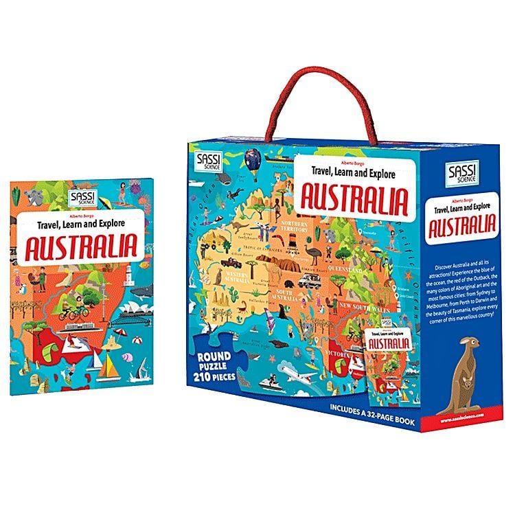 Sassi Junior Floor Puzzles Travel Learn Explore Puzzle & Book Set - Australia