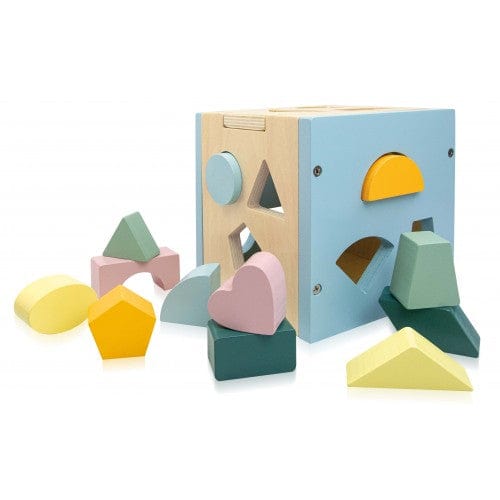 Sassi Junior Wooden Blocks Sassi Wooden Sorting Box and Book - Shapes