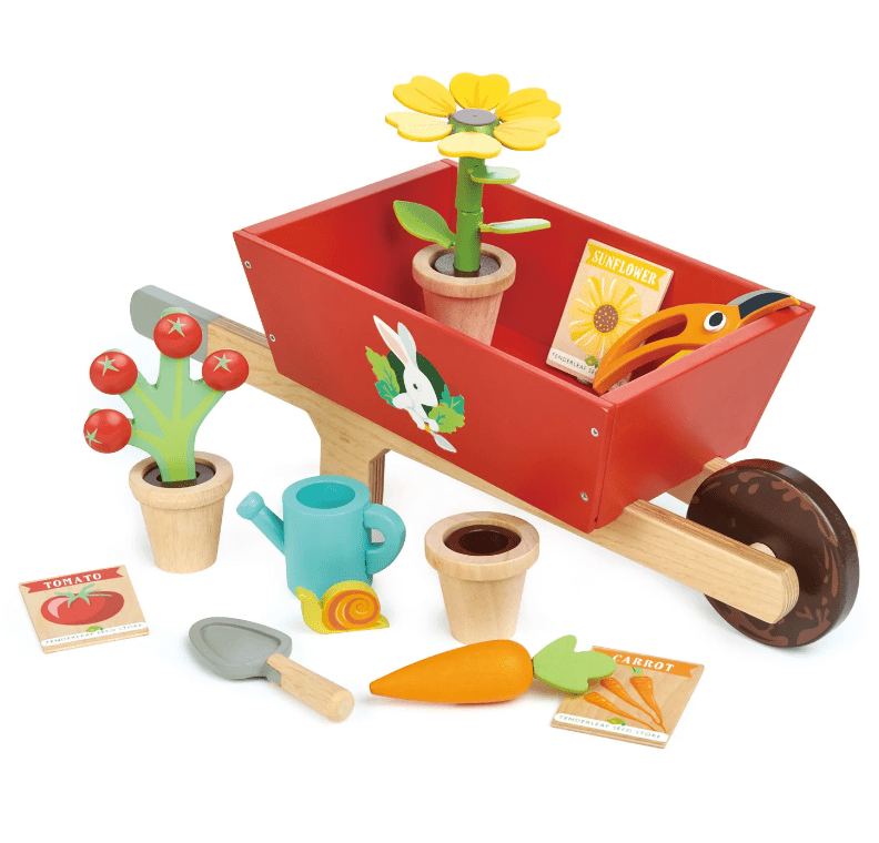 Tender Leaf Toys Pretend Play Tender Leaf Garden Wheelbarrow Set