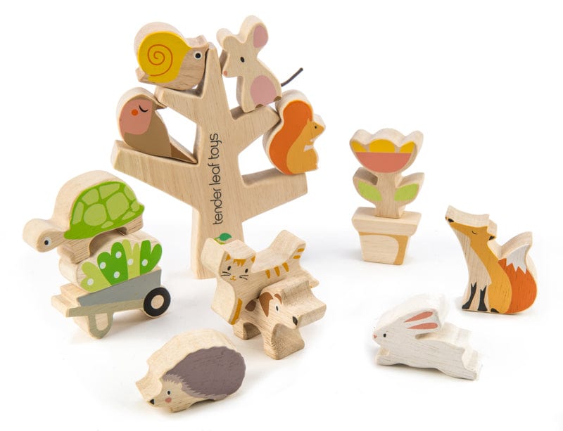 Tender Leaf Toys Wooden Blocks Tender Leaf Stacking Garden Friends