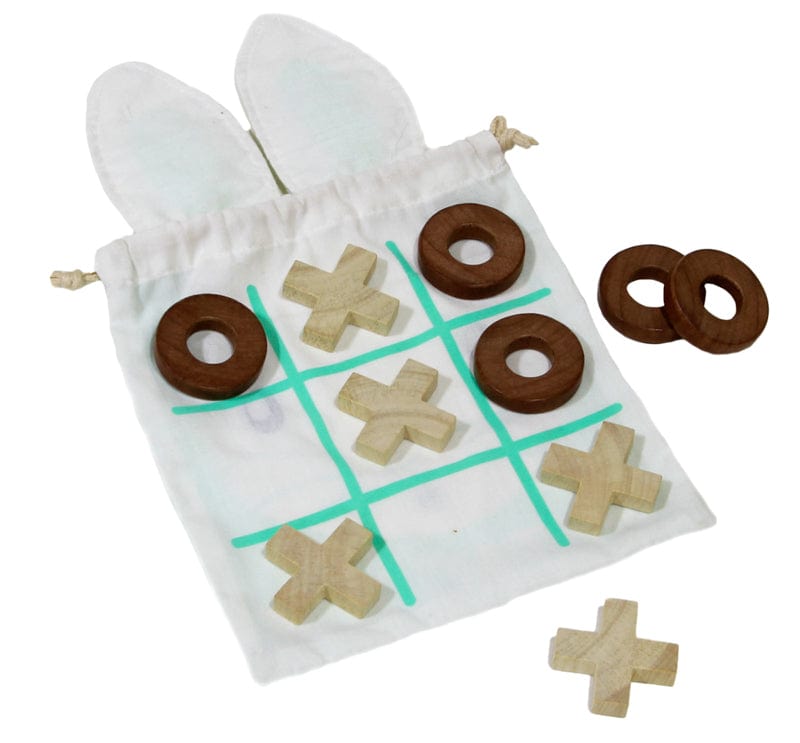 Tender Leaf Toys Wooden Puzzles Tic Tac Toe Game - Bunny Themed