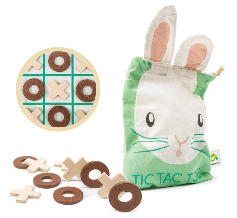 Tender Leaf Toys Wooden Puzzles Tic Tac Toe Game - Bunny Themed