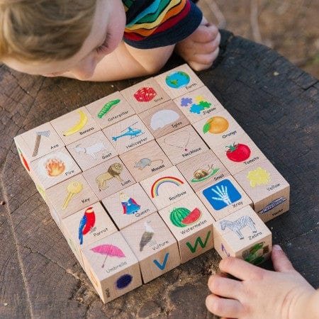 The Freckled Frog Wooden Blocks Freckled Frog ABC Blocks