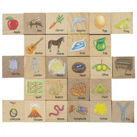 The Freckled Frog Wooden Blocks Freckled Frog ABC Blocks