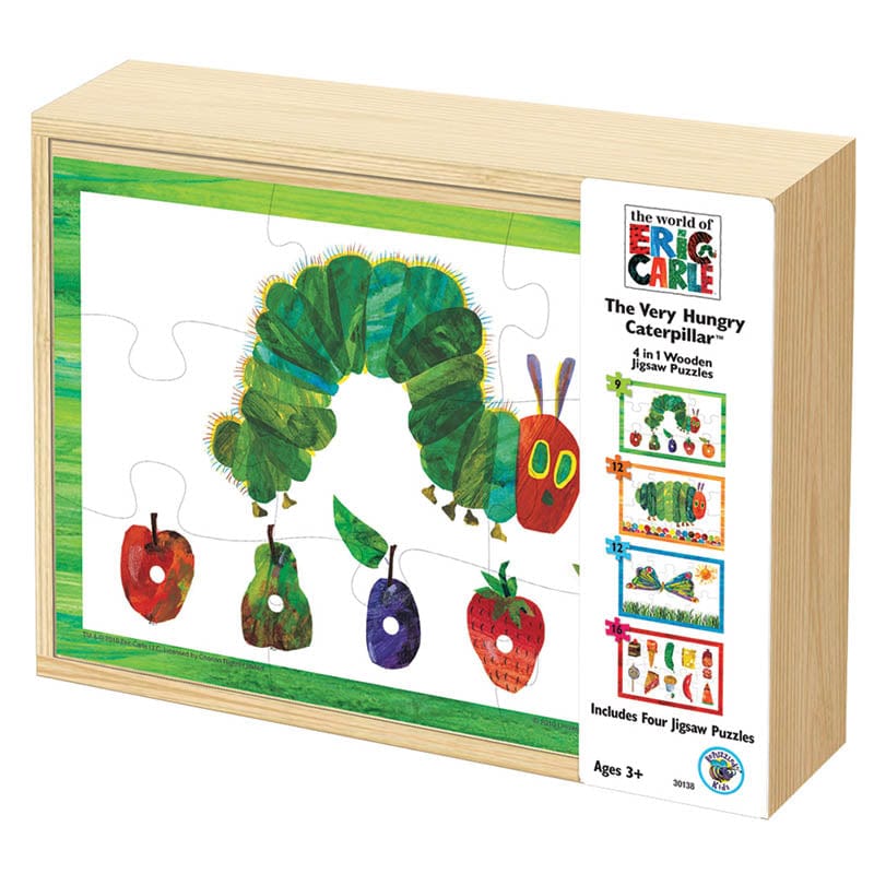 The World Of Eric Carle Wooden Puzzles The Very Hungry Caterpillar 4 in 1 Wooden Puzzle Box