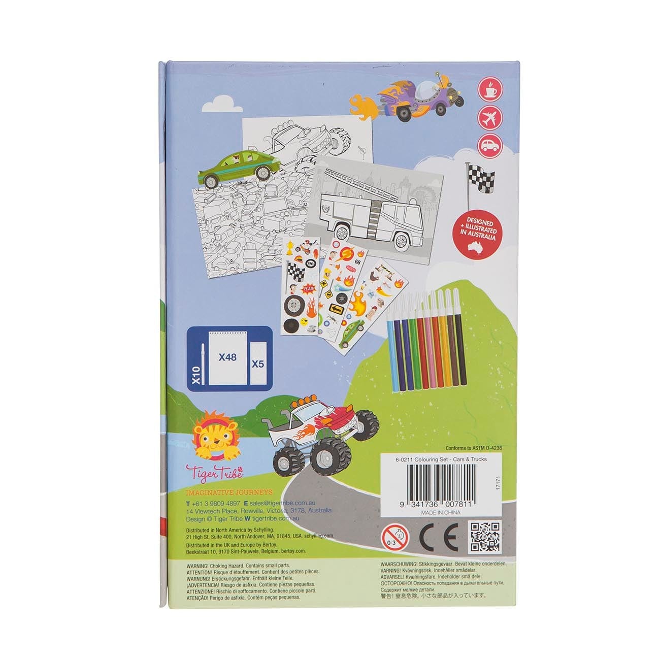 TigerTribe Art & Craft Colouring Set - Cars & Trucks