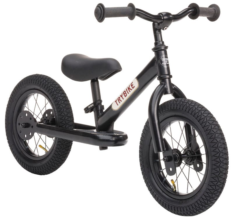 Trybike Balance Bikes Trybike Steel Black with Black Seat and Grips