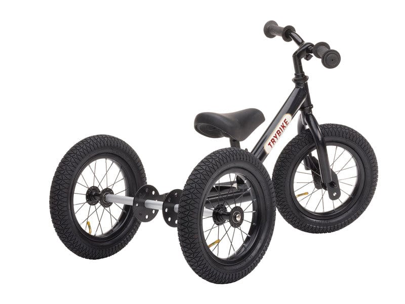 Trybike Balance Bikes Trybike Steel Black with Black Seat and Grips