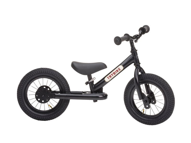 Trybike Balance Bikes Trybike Steel Black with Black Seat and Grips