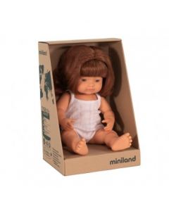 Miniland Doll - Caucasian Girl Red Head - 38cm