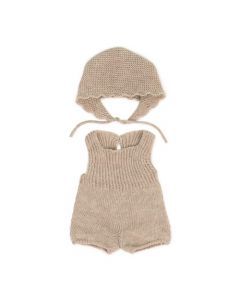 Miniland Clothing Eco Knitted Rompers and Bonnet, 38 cm