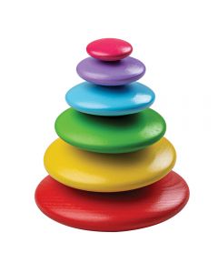 Wooden Stacking Rainbow Pebbles