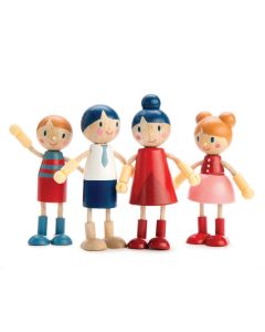 Tender Leaf Toys Wooden Doll Family with Flexible Arms and Legs