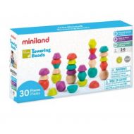 Miniland Aptitude Eco Wooden Towering Beads Set, 30 pcs