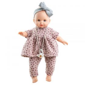 Paola Reina Sonia Soft Bodied Doll with Polka Dot Pink Dress