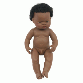 Miniland African Boy, 38 cm Naked