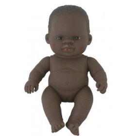 Miniland Doll Naked Baby Doll African Girl 21 cm