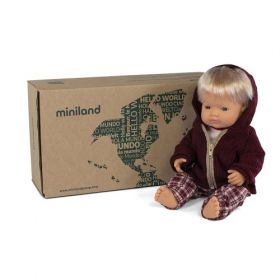Miniland Caucasian Boy and Outfit Boxed 38 cm