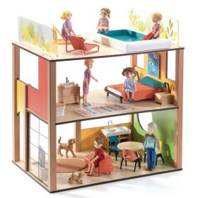 Djeco City House Doll's House with Furniture