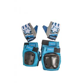 Blue Elbow & Knee Pads with Gloves