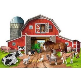 Melissa and Doug - Busy Barn Shaped Floor Puzzle - 32pc