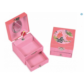Musical Jewelry Box With Drawer - Parrot Design