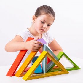 Wooden Stacking Triangles Rainbow Colours